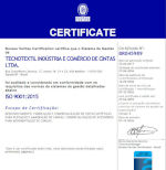 Certificado ISO 9001 Tecnotextil